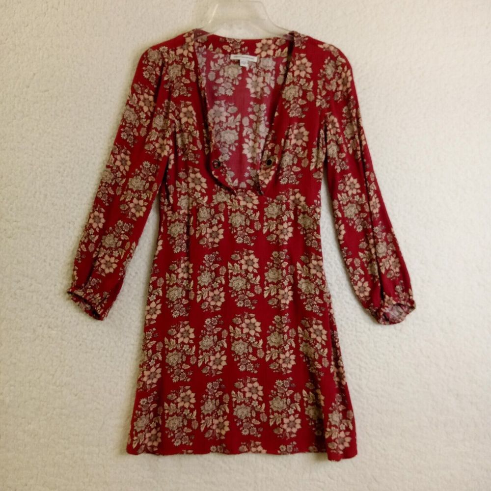 American Eagle Outfitters Summer Dress Small Long Sleeve Missing Tie Viscose